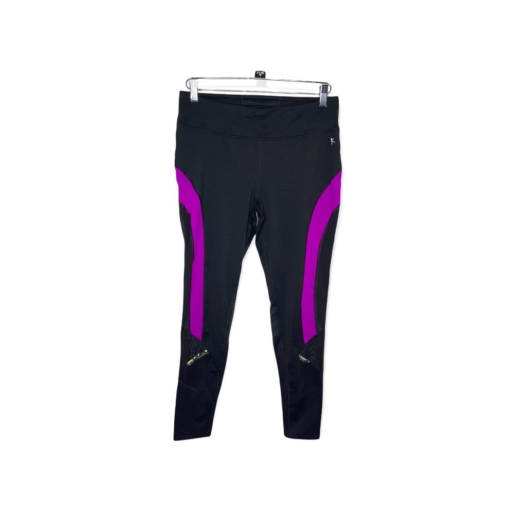 DANSKIN Now Black & Purple Leggings with Mesh M